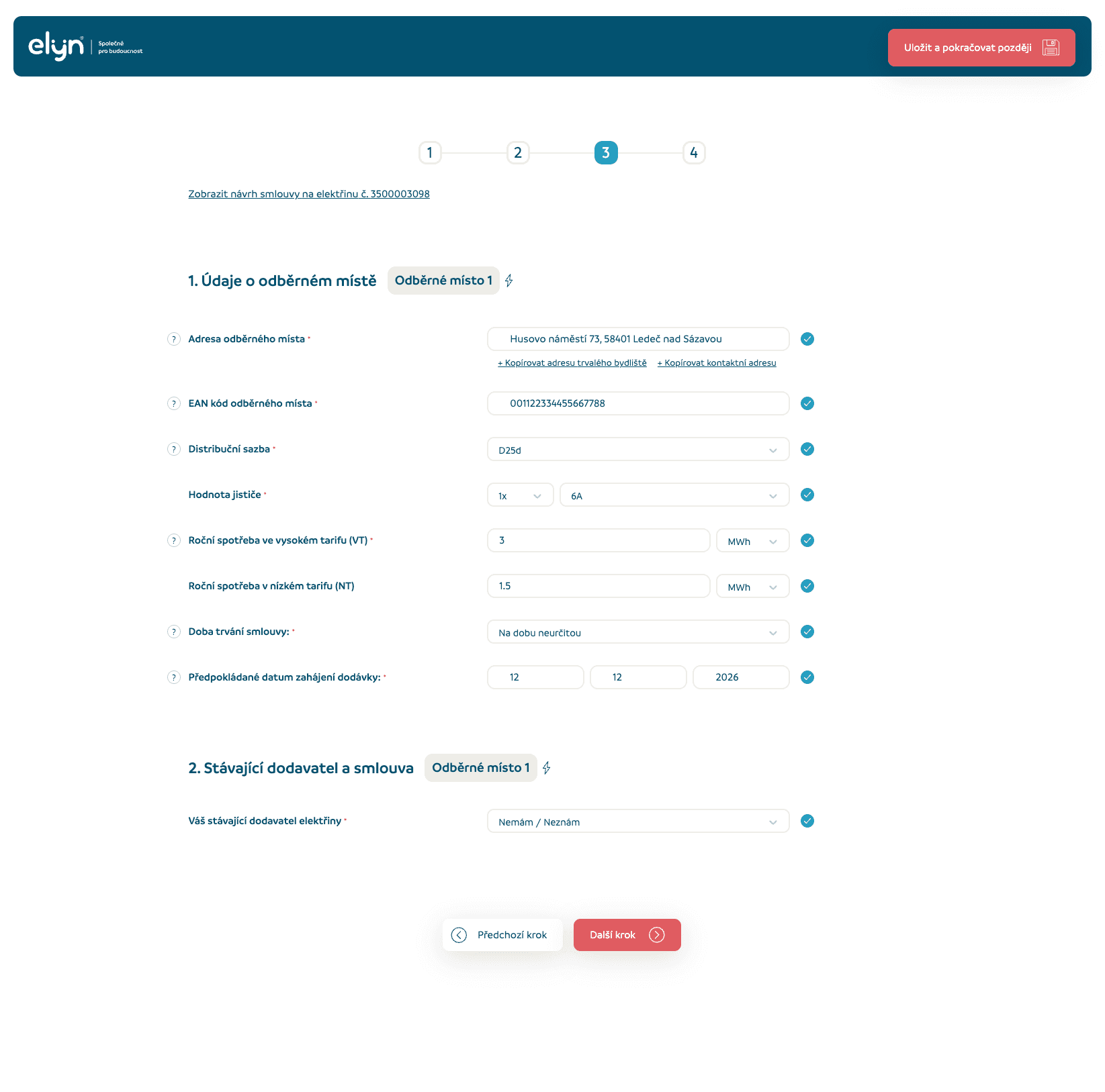 Online sjednání - krok 4